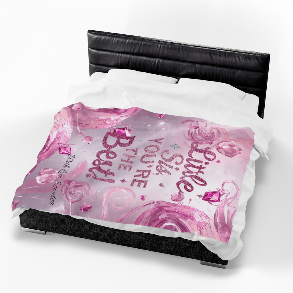 Little Sis You're the Best Plush Blanket — Personalized Velveteen Throw