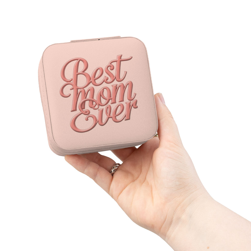 Best Mom Ever Jewelry Travel Case — Compact Portable Organizer for Rings, Earrings & Necklaces (Mother's Day Gift)