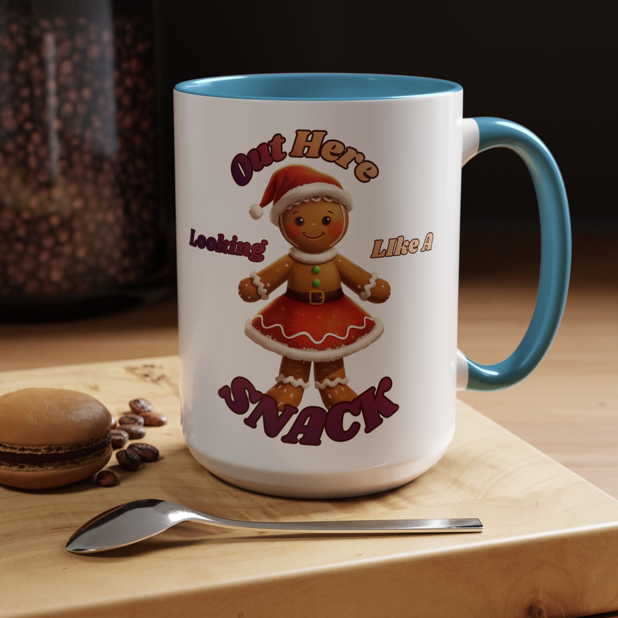 Festive Gingerbread Holiday Gift (11/15 oz) - 'Out Here Looking Like A Snack' Coffee Mug