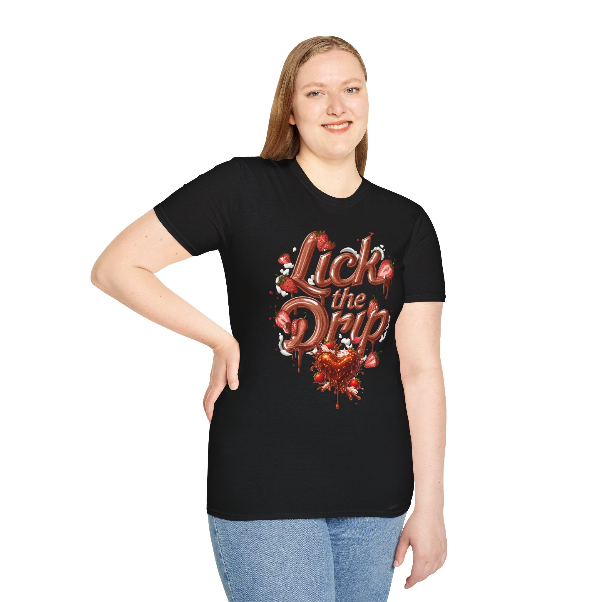 Strawberry Dripping Heart Splash T-Shirt | Valentine Shirt
