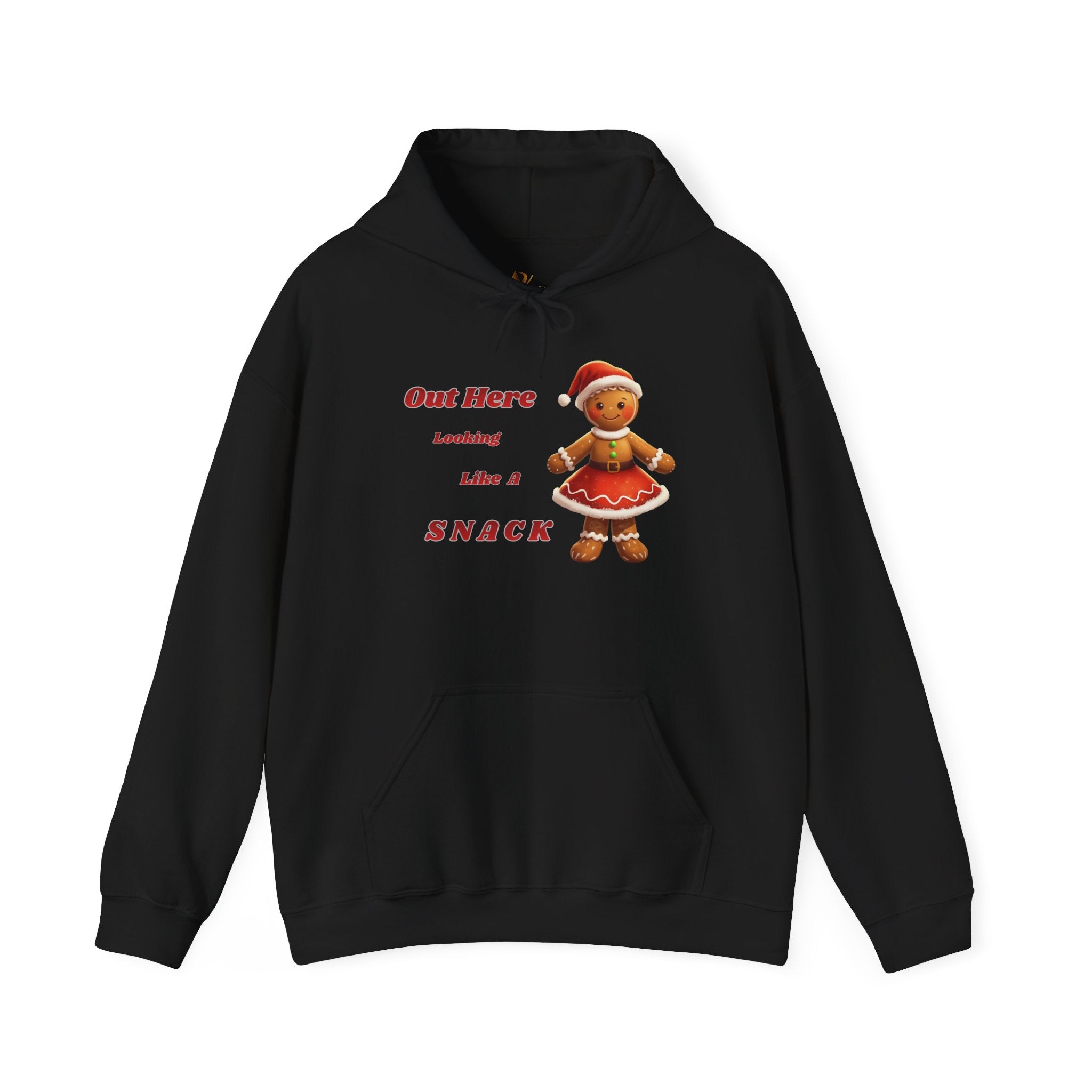 Adult Themed Gingerbread Woman Hoodie - 'Out Here Looking Like a Snack' Christmas Attire