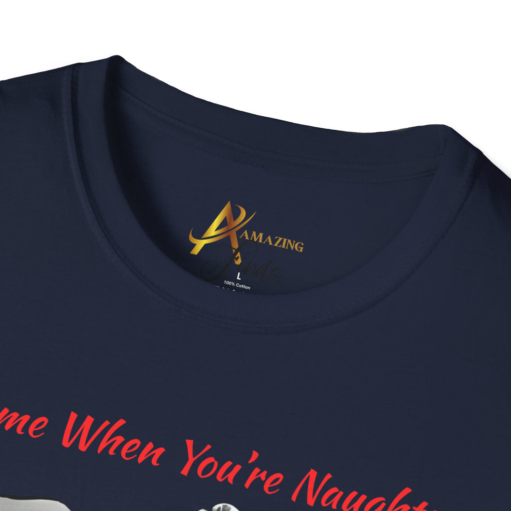 Adult Themed Santa In Bed T-Shirt – 'I Come When You’re Naughty' Christmas Attire