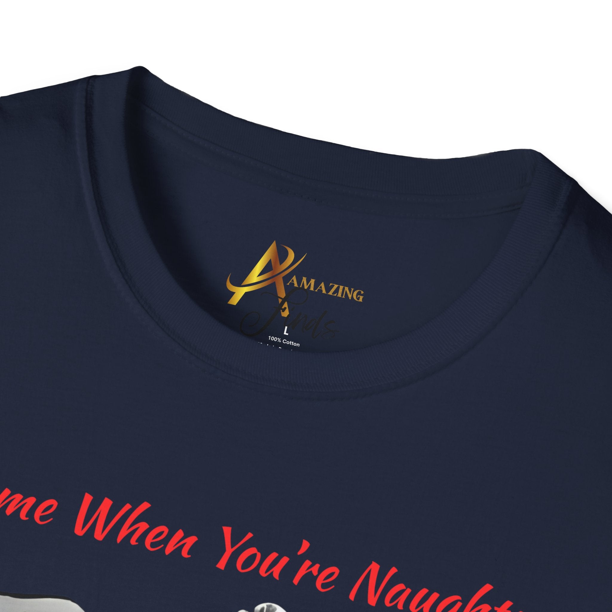Adult Themed Santa In Bed T-Shirt – 'I Come When You’re Naughty' Christmas Attire