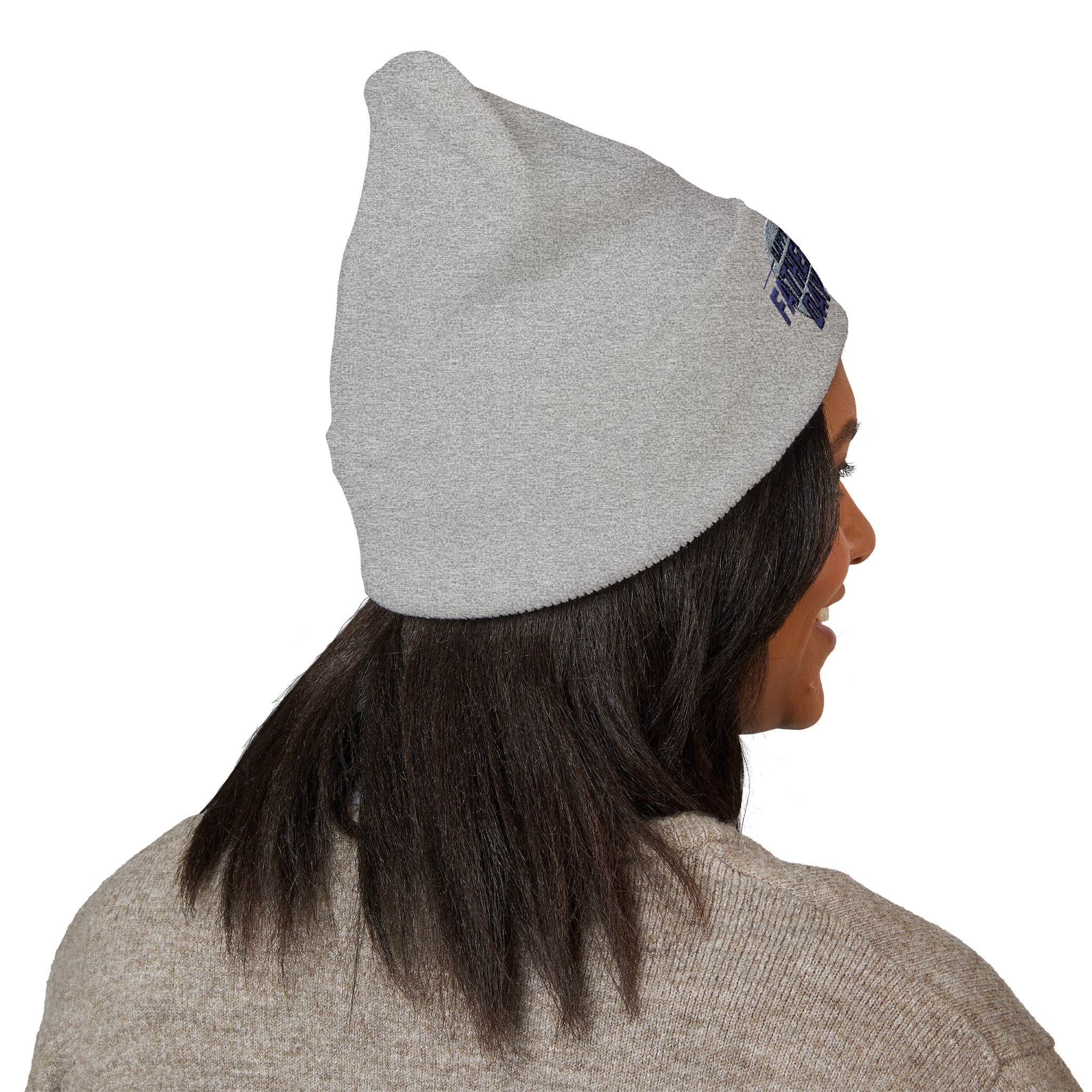 Embroidered "Happy Father's Day" Cuffed Beanie — Personalized Dad Gift