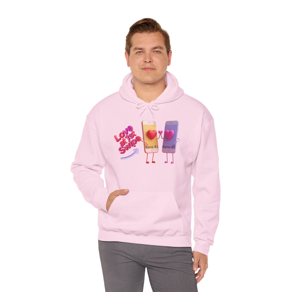 Love at First Swipe Hoodie Personalized Valentine