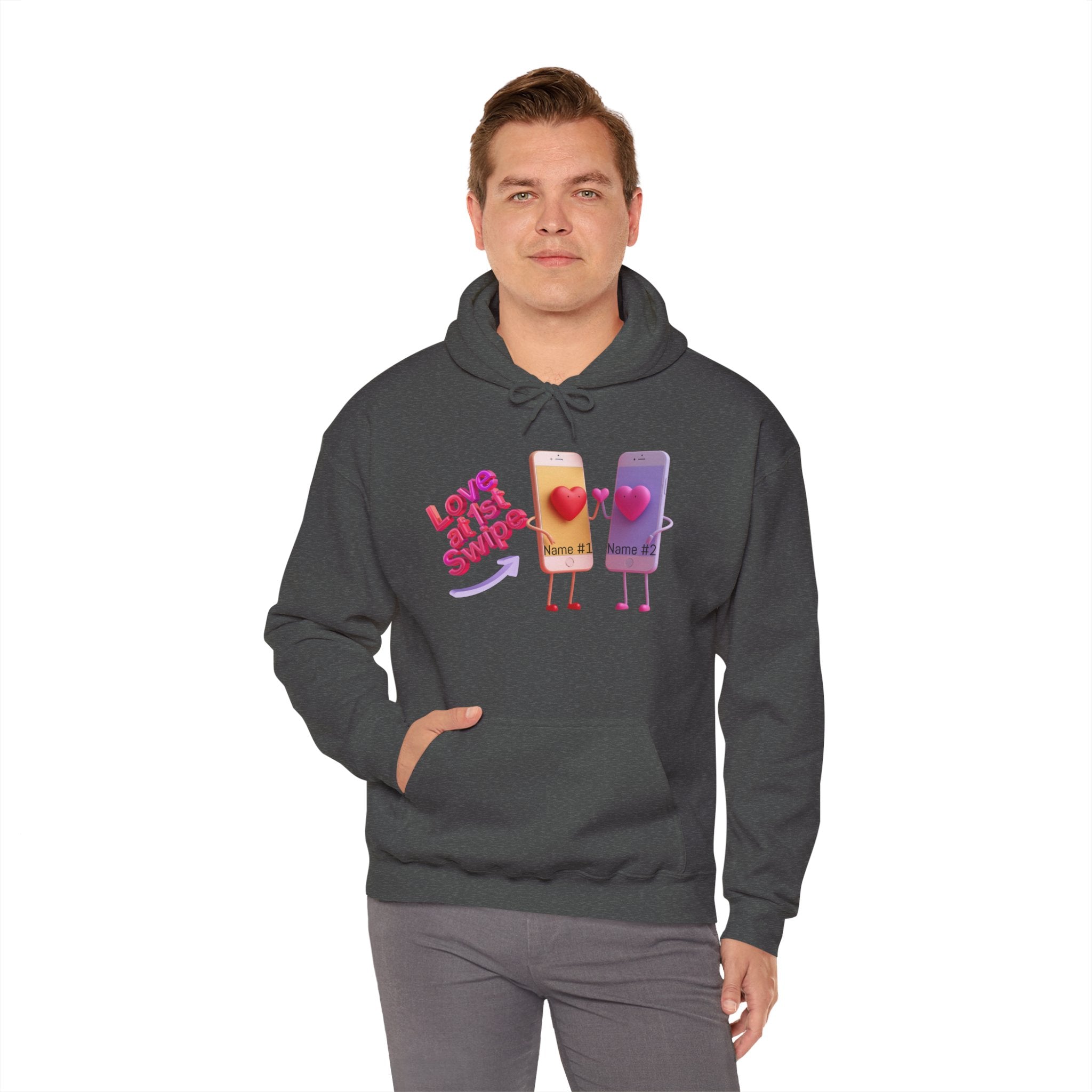 Love at First Swipe Hoodie Personalized Valentine