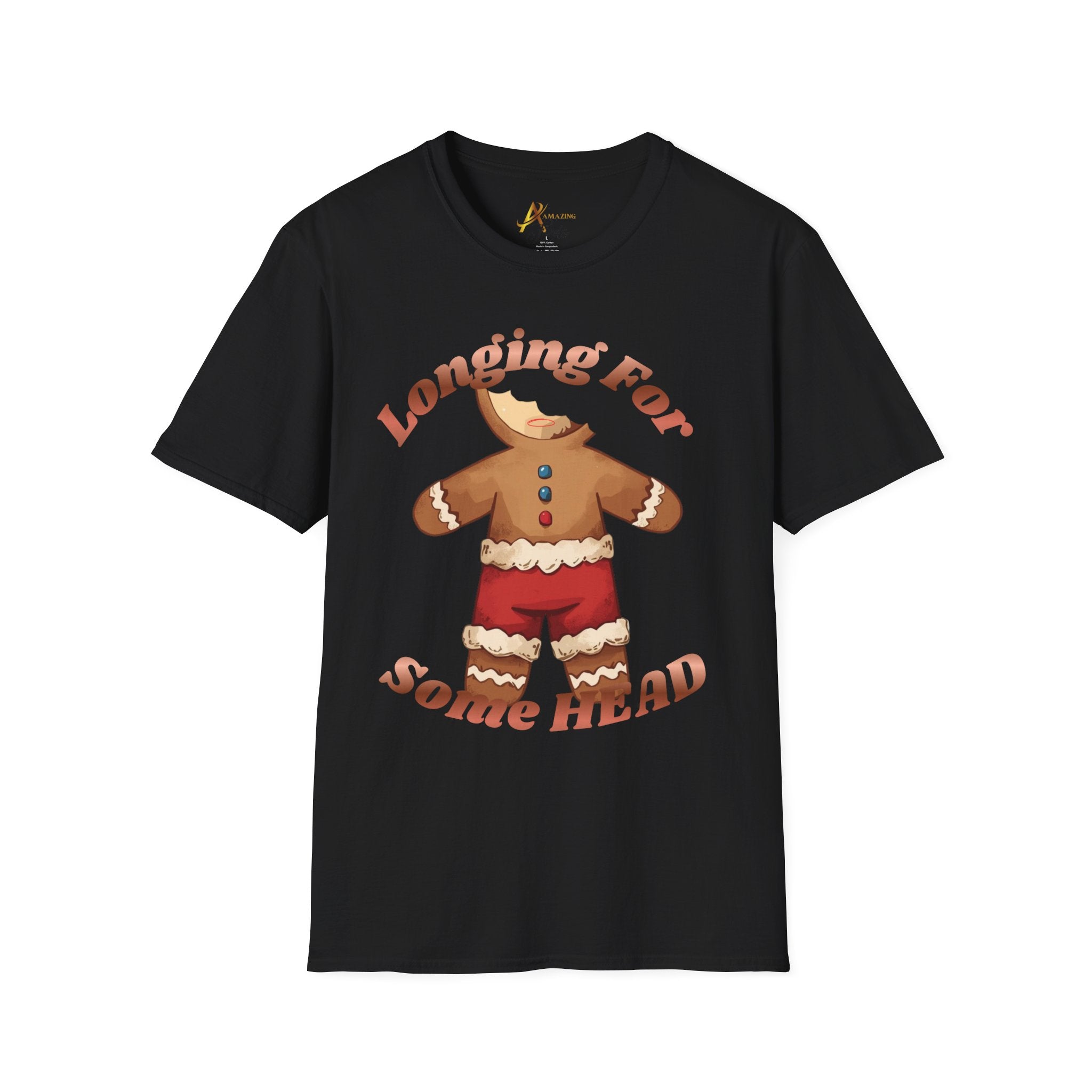 Adult Themed Gingerbread Man T-Shirt -  'Longing For Some Head' Christmas Attire