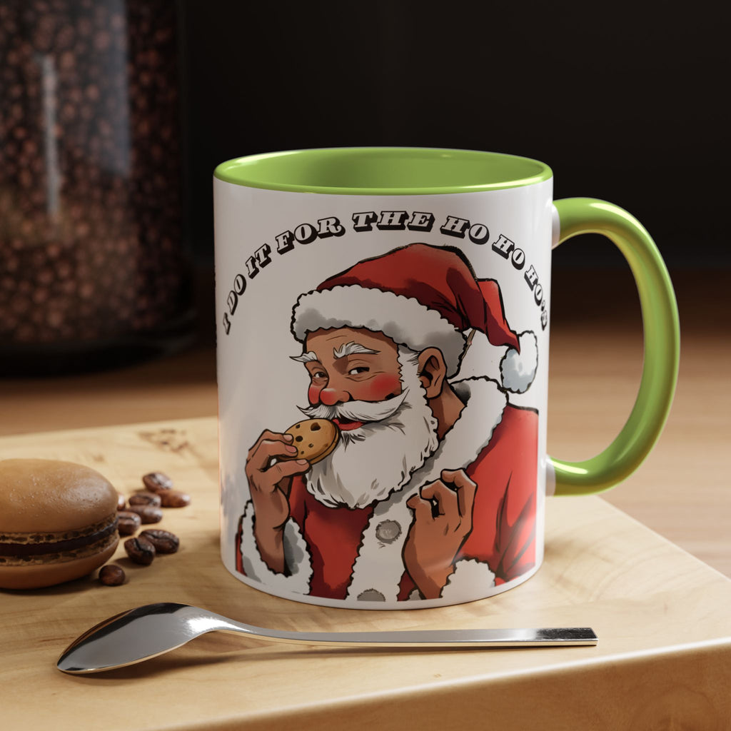 Coffee Mug - Santa Eating Cookie "I Do It For The Ho Ho Ho" Holiday Christmas Mug (11/15 oz)