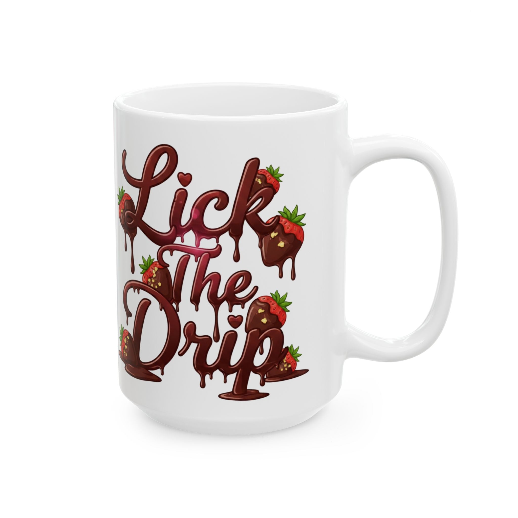 Chocolate Covered Strawberry Mug - Ceramic Coffee Cup (11oz & 15oz)