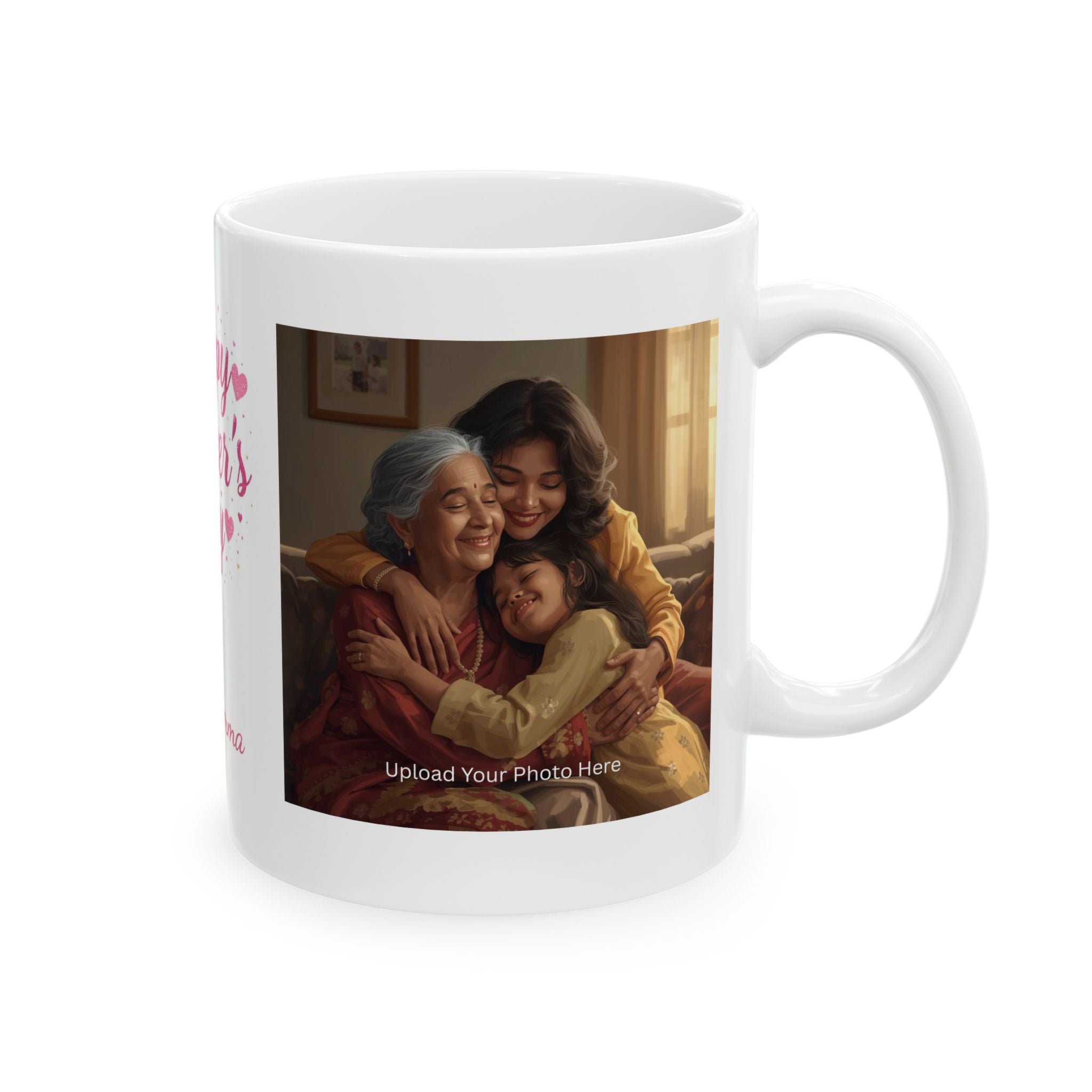 Mother's Day Photo Mug - "Happy Mother's Day" Personalized Ceramic Coffee Cup (11oz)