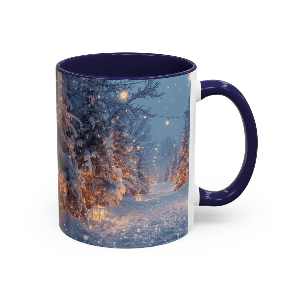 Winter Snowy Forest Coffee Mug — Cozy Holiday Evening Accent Mug