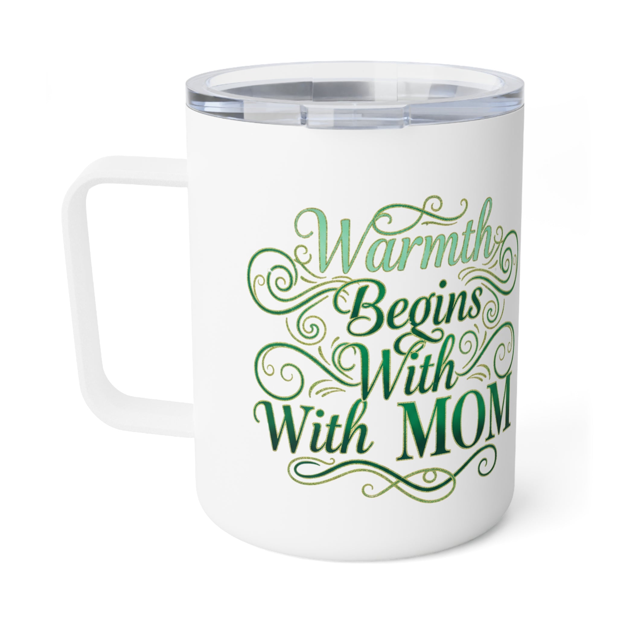Photo Collage 10oz Insulated Coffee Mug — "Warmth Begins With Mom"