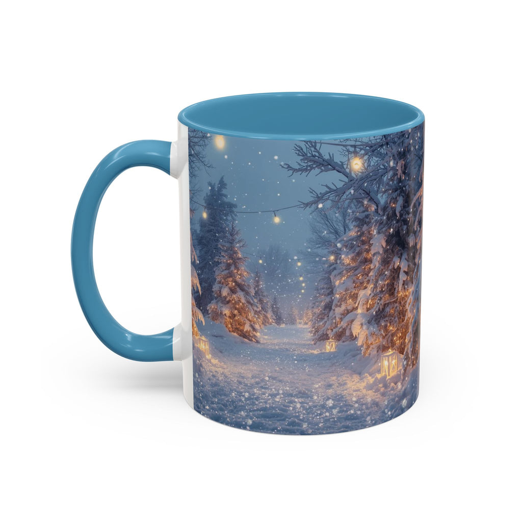 Winter Snowy Forest Coffee Mug — Cozy Holiday Evening Accent Mug