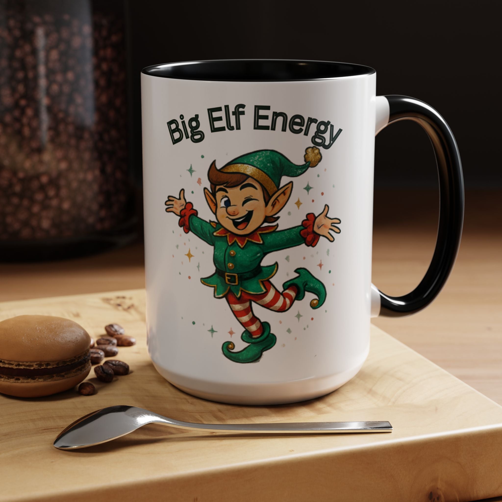Big Elf Energy Coffee Mug — Holiday Christmas Elf Accent Mug (11/15oz)
