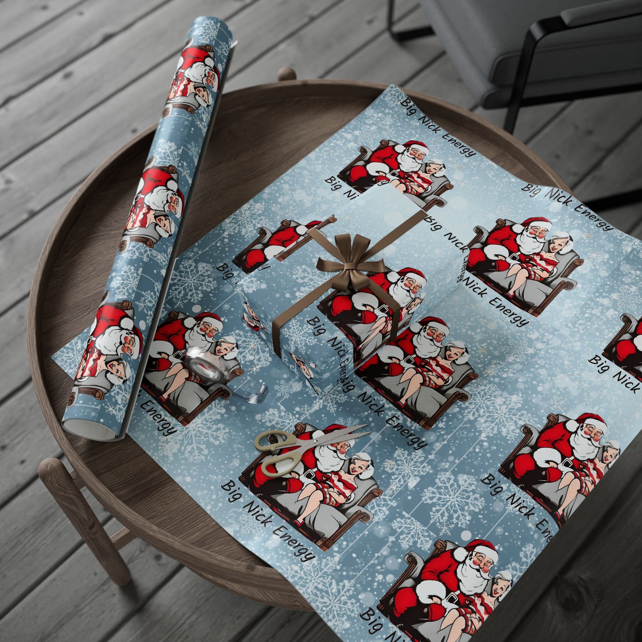 Christmas Santa Wrapping Paper Roll – 'Big Nice Energy' Holiday Gift Wrap