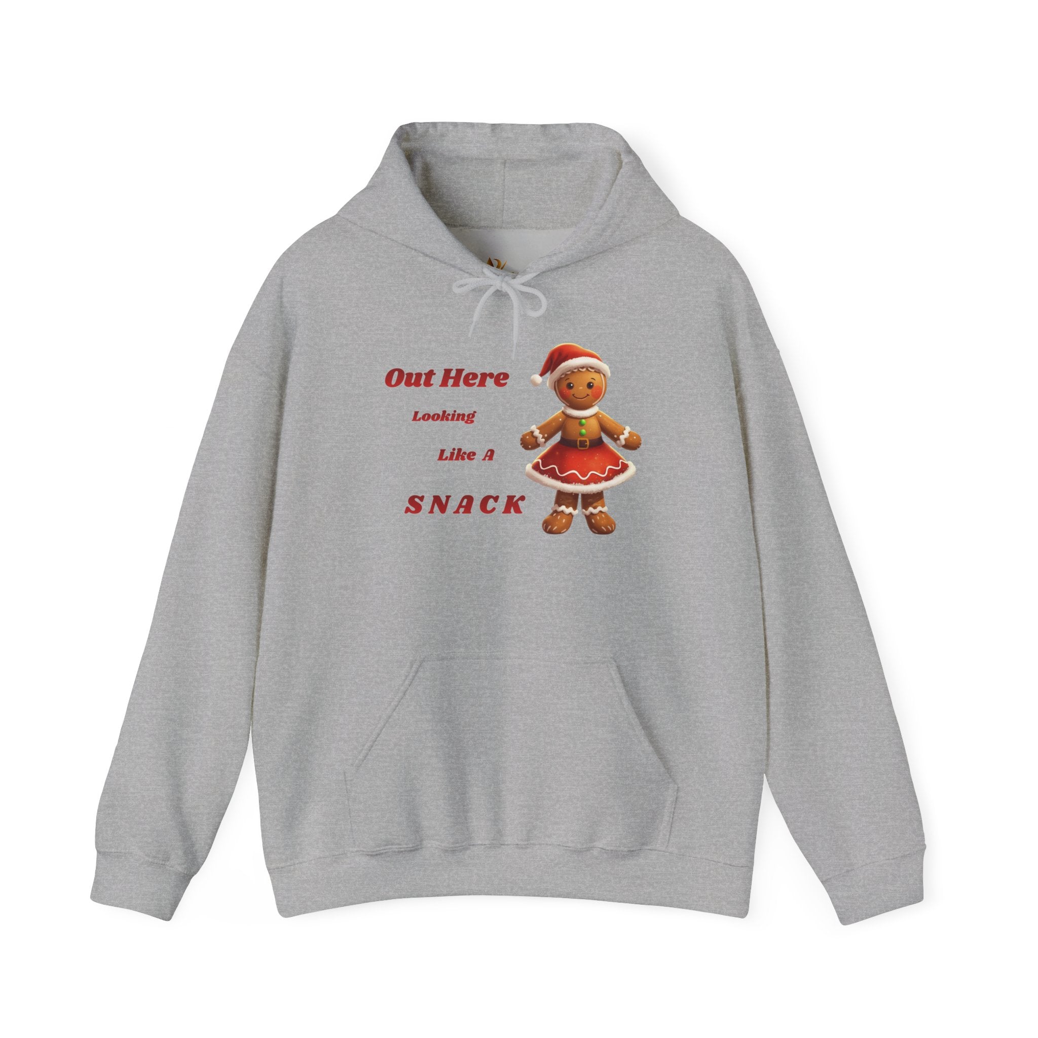 Adult Themed Gingerbread Woman Hoodie - 'Out Here Looking Like a Snack' Christmas Attire