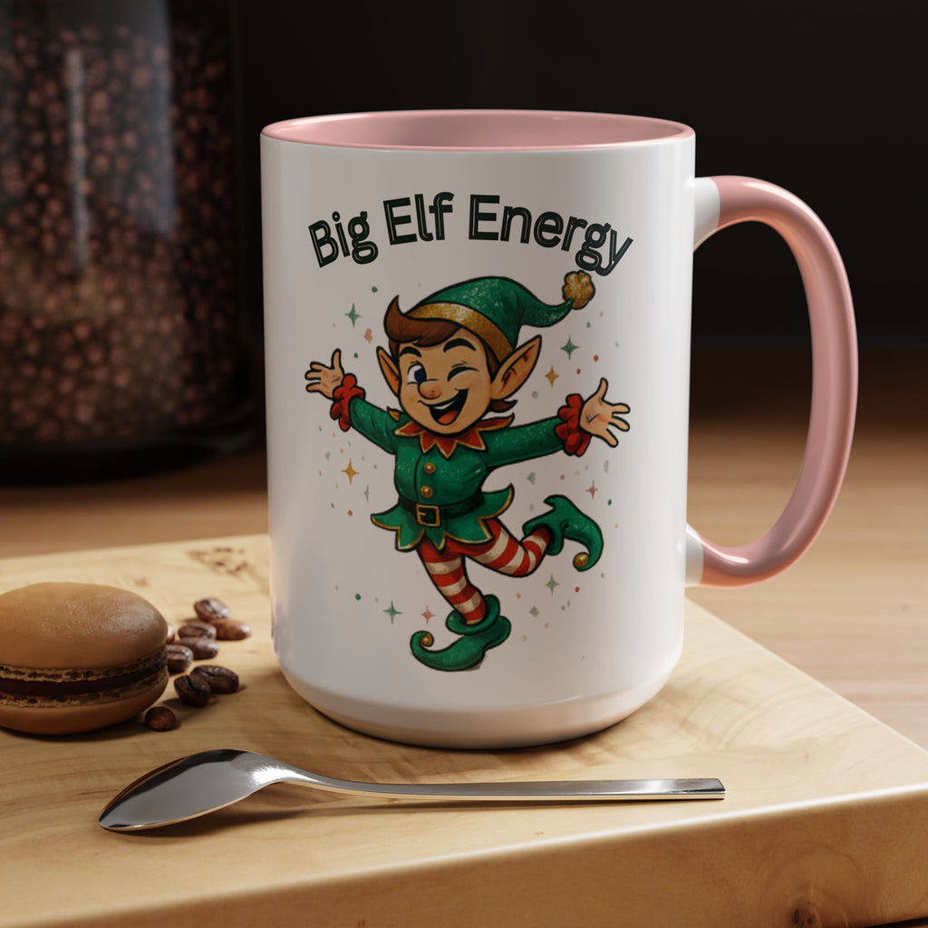 Big Elf Energy Coffee Mug — Holiday Christmas Elf Accent Mug (11/15oz)