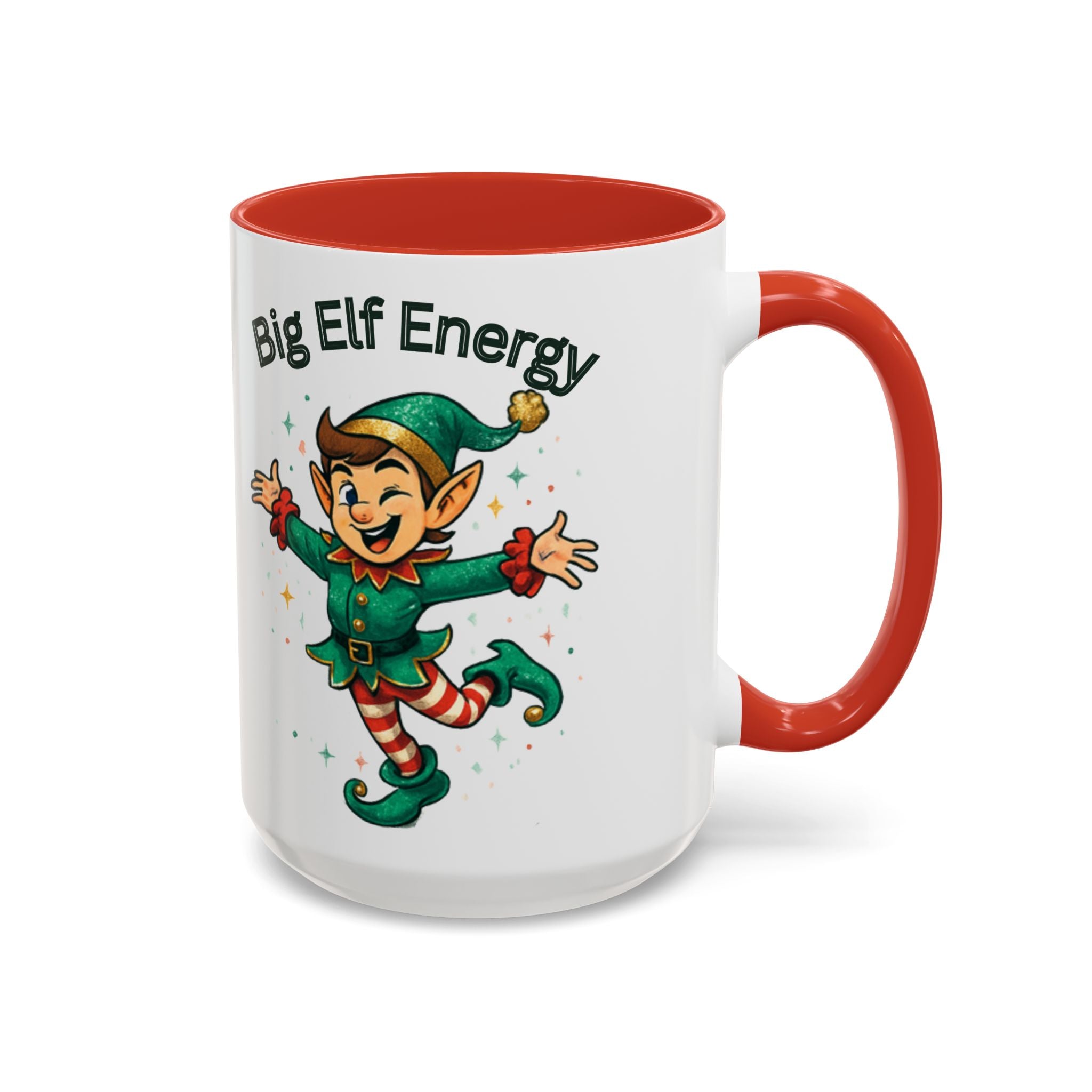 Big Elf Energy Coffee Mug — Holiday Christmas Elf Accent Mug (11/15oz)