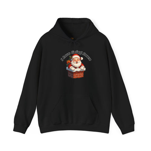 Adult Themed Santa Chimney Hoodie - 'I Love Going Down' Christmas Attire