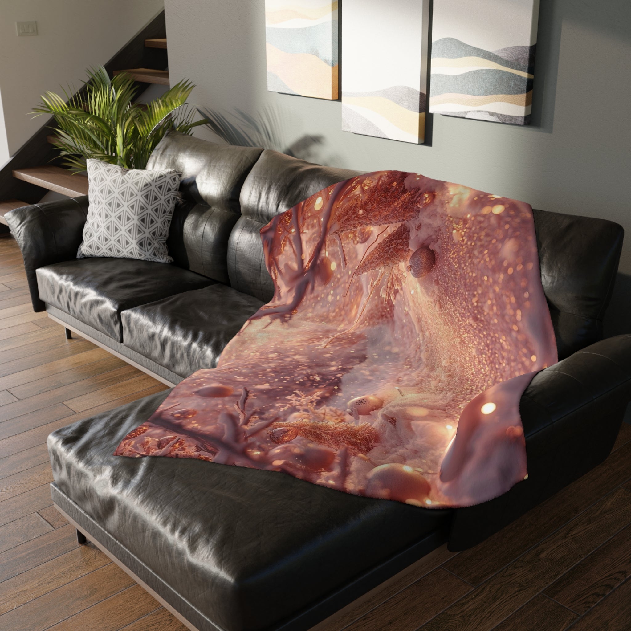 Winter Wonderland Velveteen Blanket — Two-Sided Rose Gold