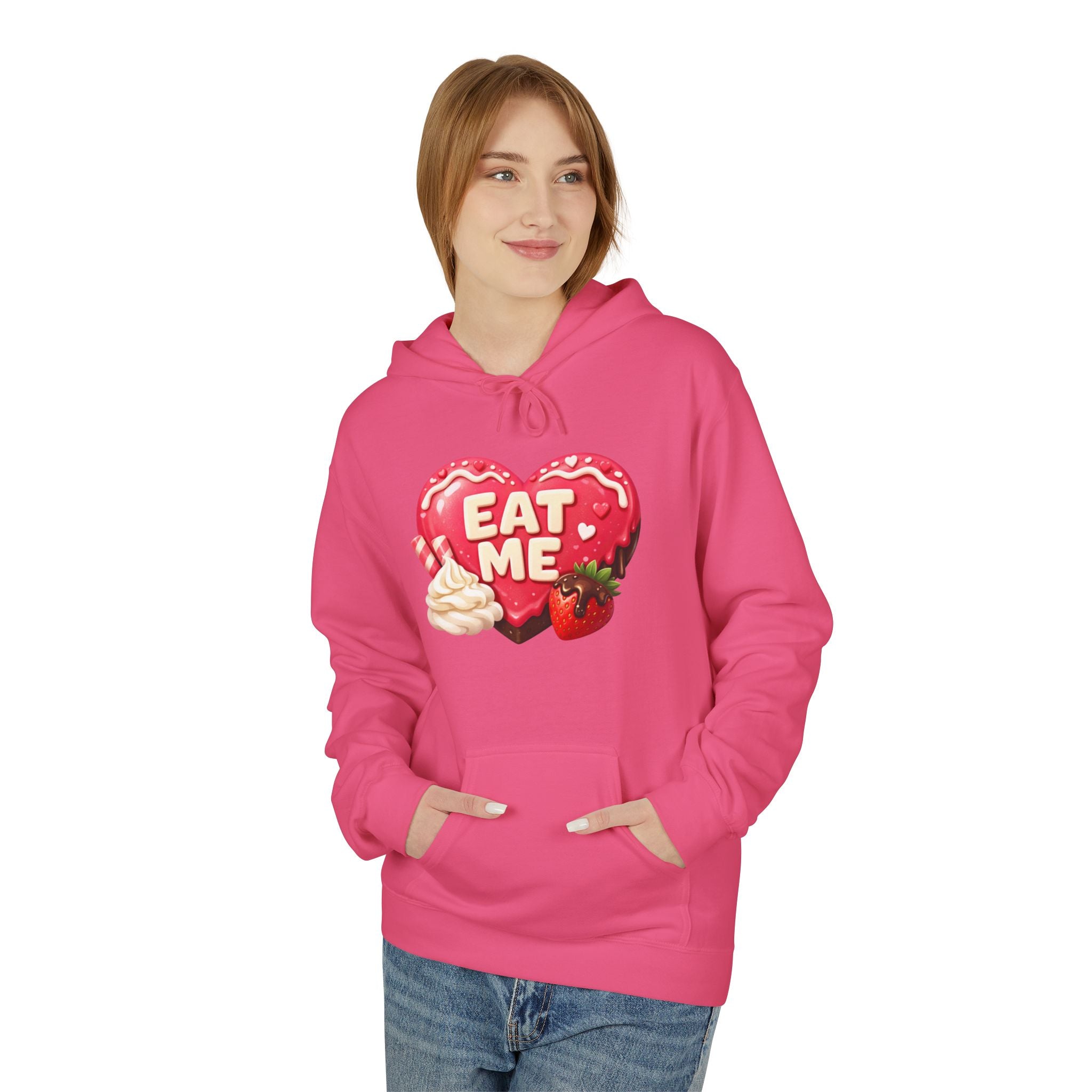 Valentine’s 'Eat Me' Strawberry Donut Hoodie — Cute Heart Pullover