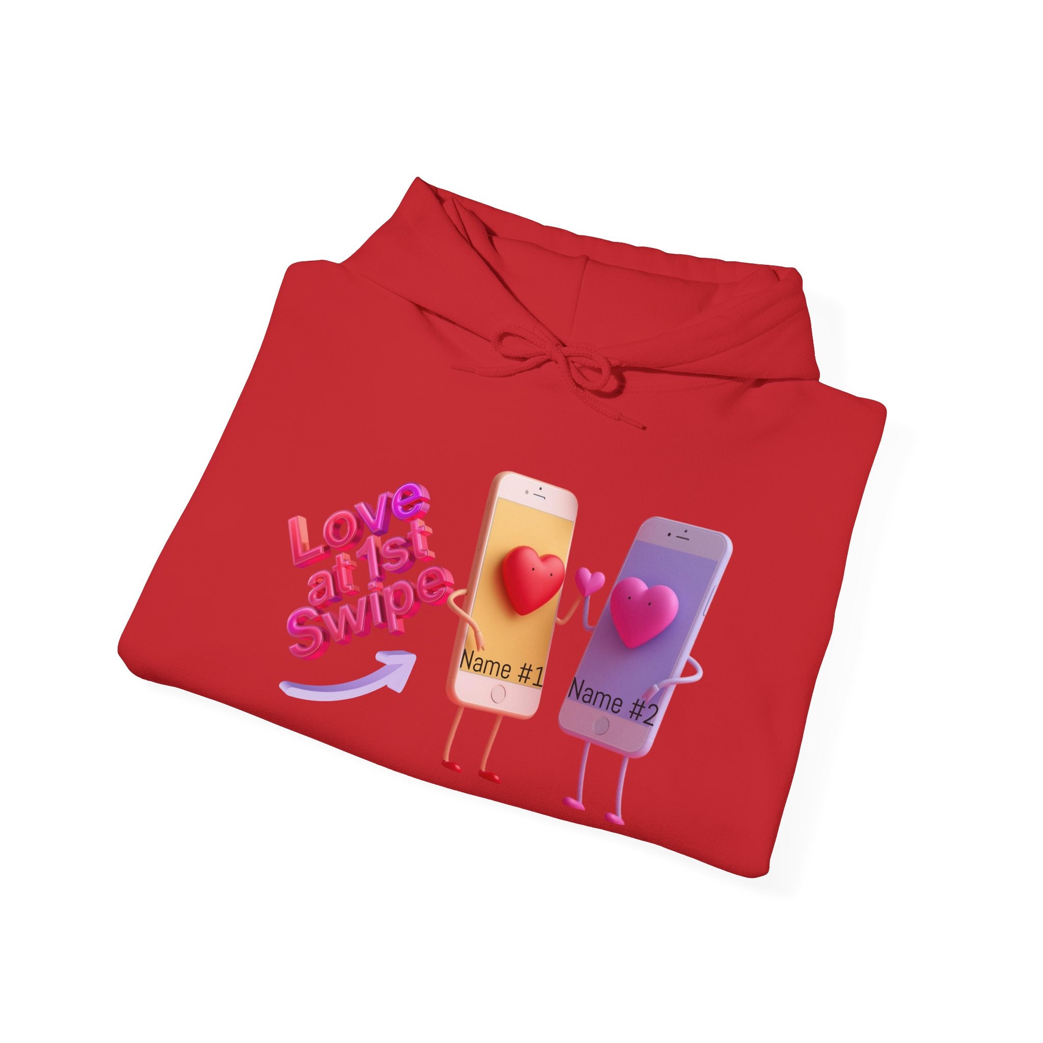 Love at First Swipe Hoodie Personalized Valentine