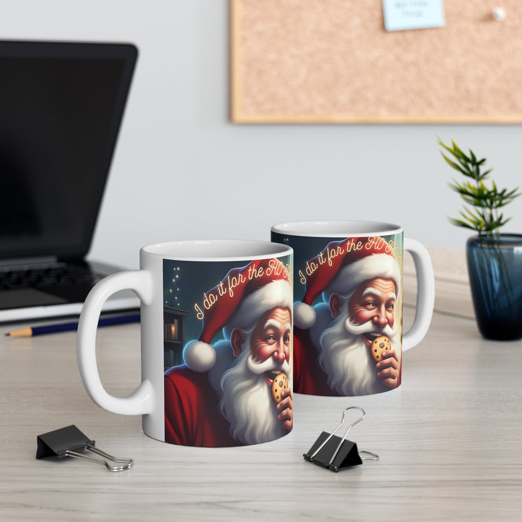 Christmas Santa Cookie Mug — "I Do It For the Ho Ho Ho's" Holiday Coffee Cup