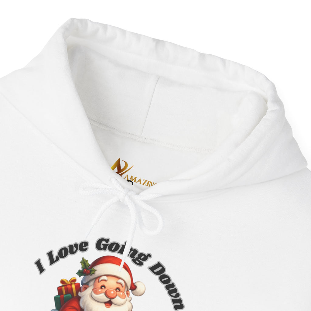 Adult Themed Santa Chimney Hoodie - 'I Love Going Down' Christmas Attire