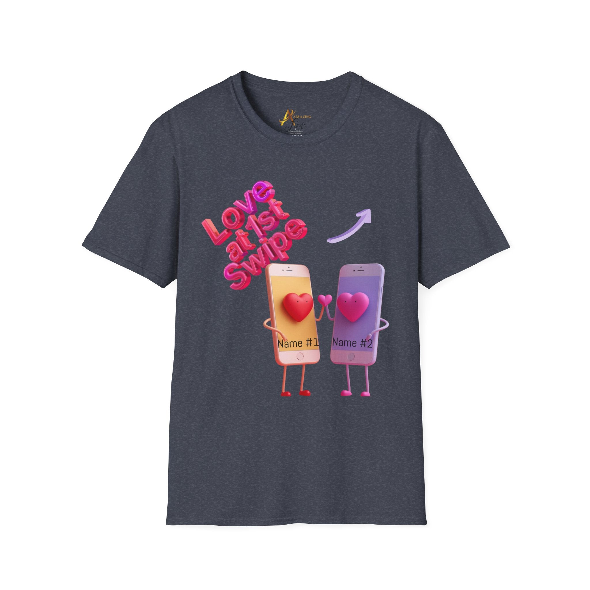 Personalized "Love at First Swipe" T-Shirt - Valentine's Day
