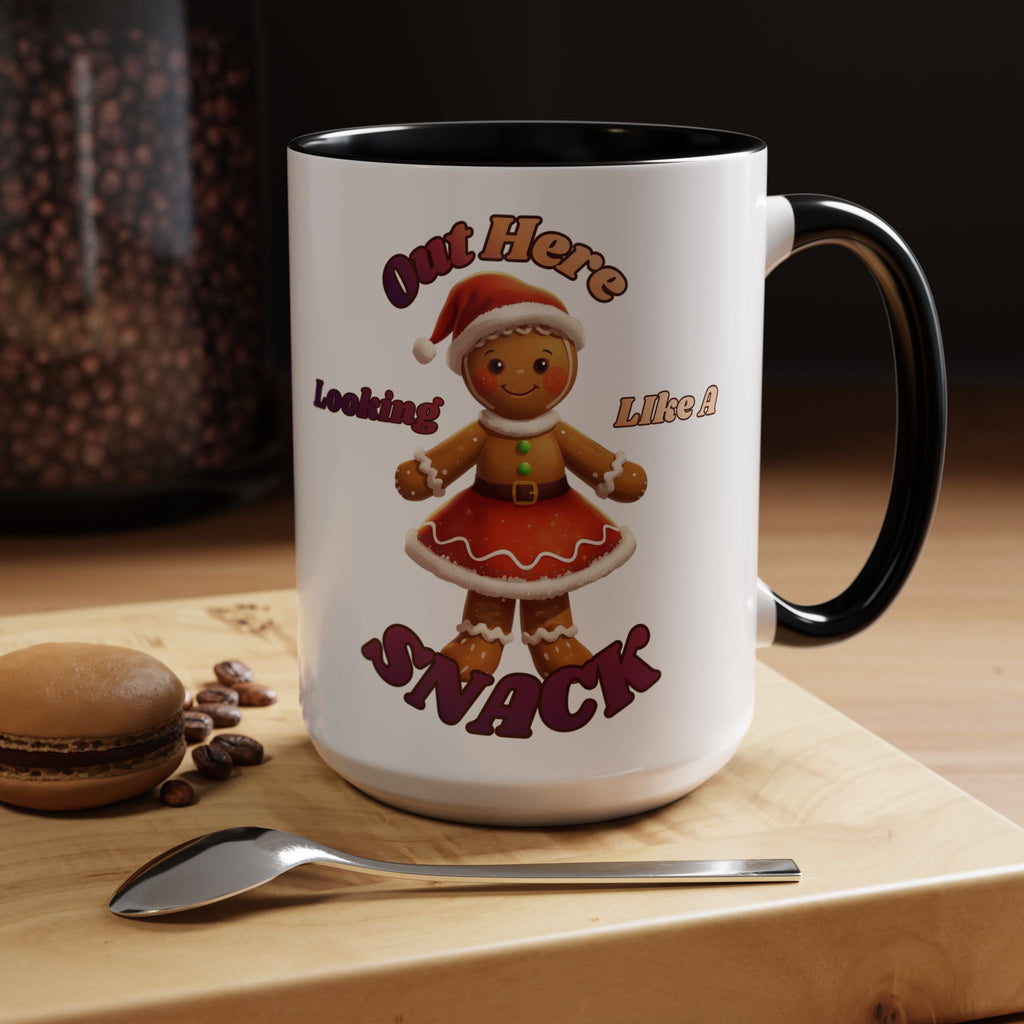 Festive Gingerbread Holiday Gift (11/15 oz) - 'Out Here Looking Like A Snack' Coffee Mug