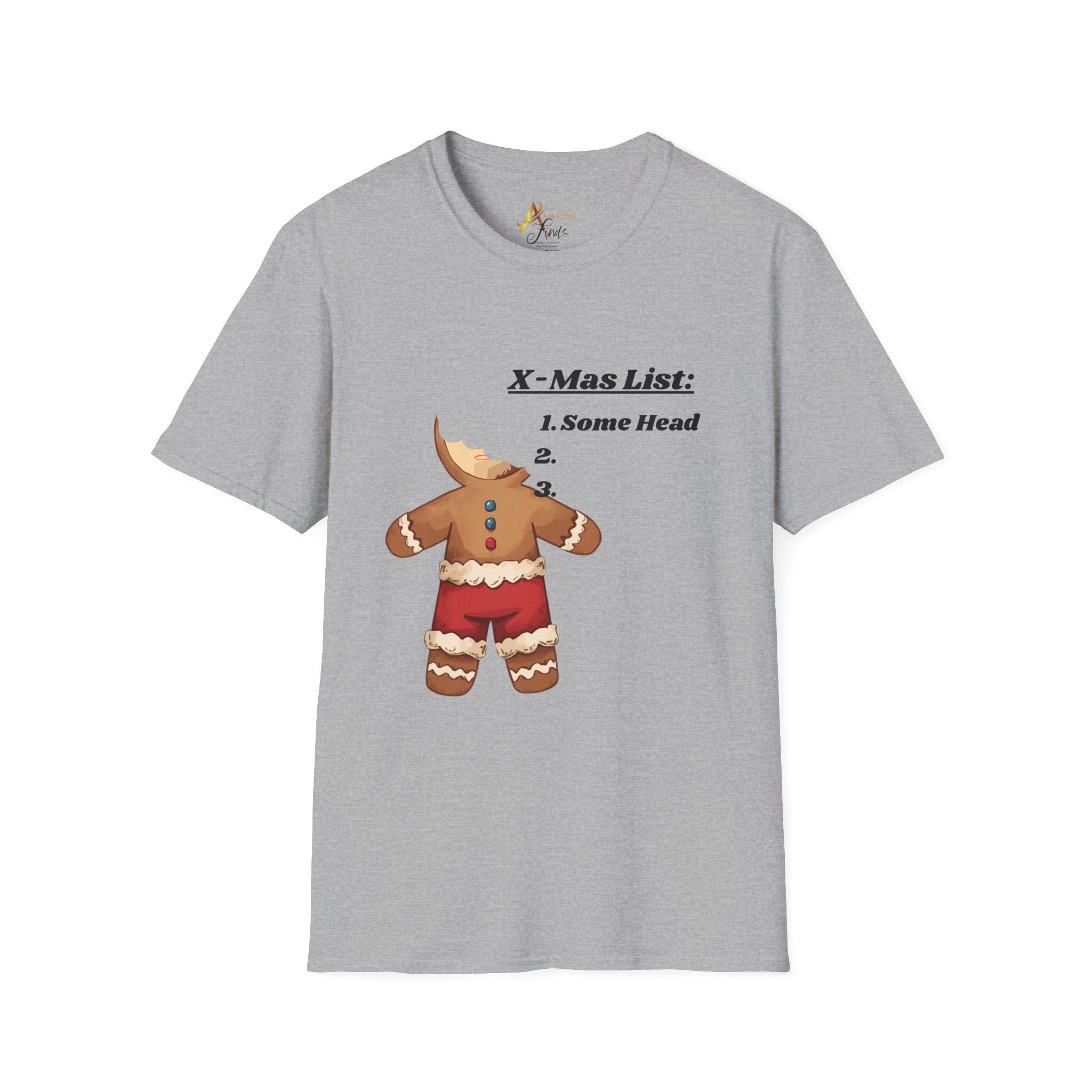Adult Themed Gingerbread Man T-Shirt — 'All I Want For Christmas Is Some Head' Christmas Attire