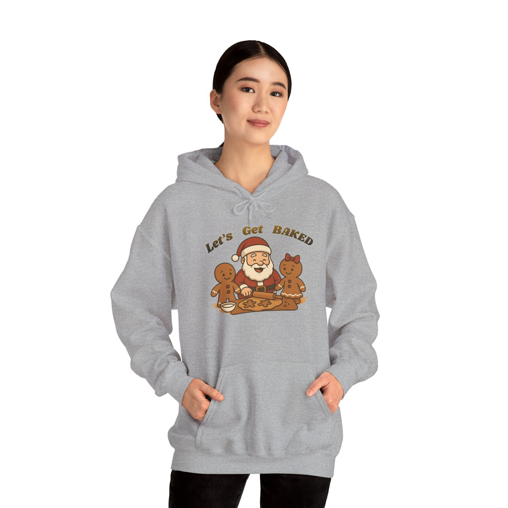 Adult Themed Santa Baking Hoodie — 'Let’s Get Baked' Christmas Attire