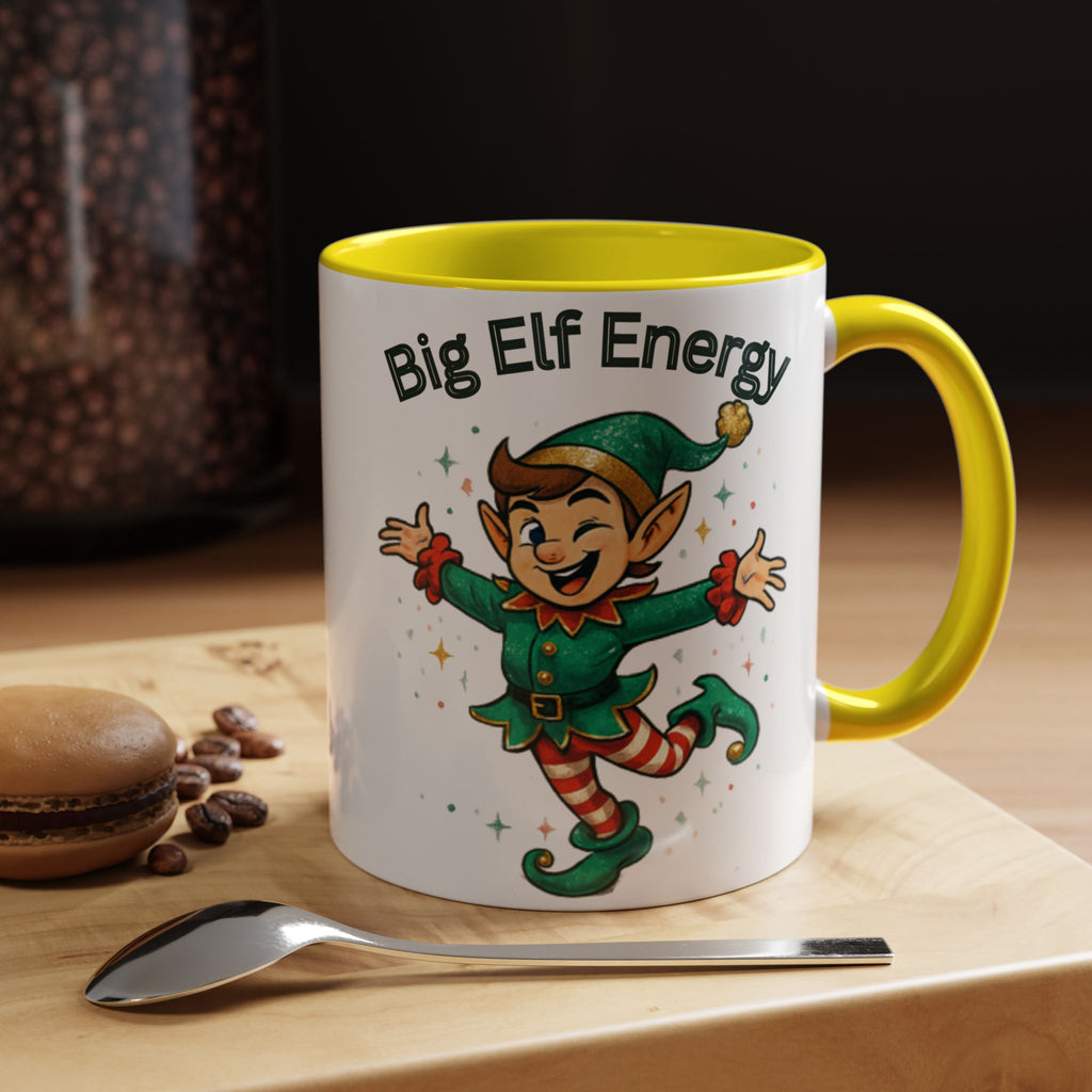 Big Elf Energy Coffee Mug — Holiday Christmas Elf Accent Mug (11/15oz)