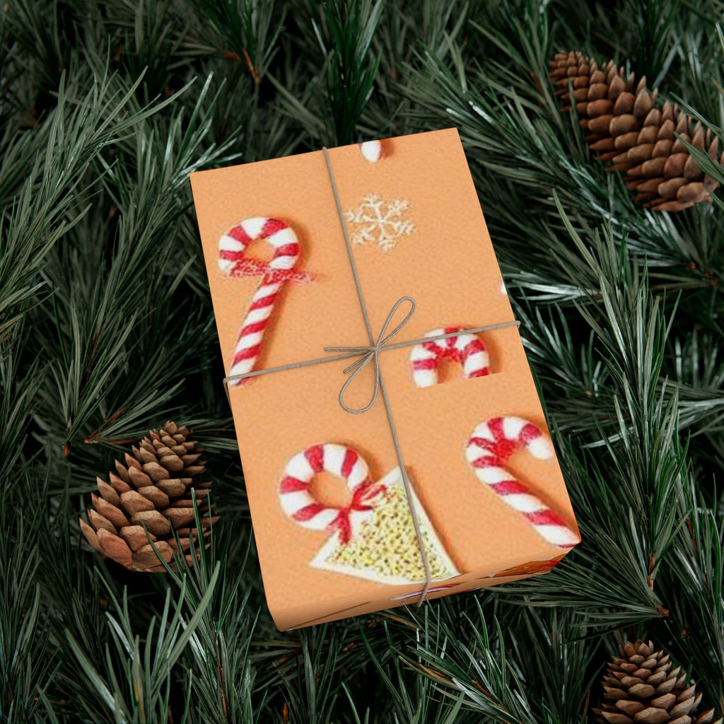 Wrapping Paper — Gingerbread & Candy Cane Holiday Gift Wrap