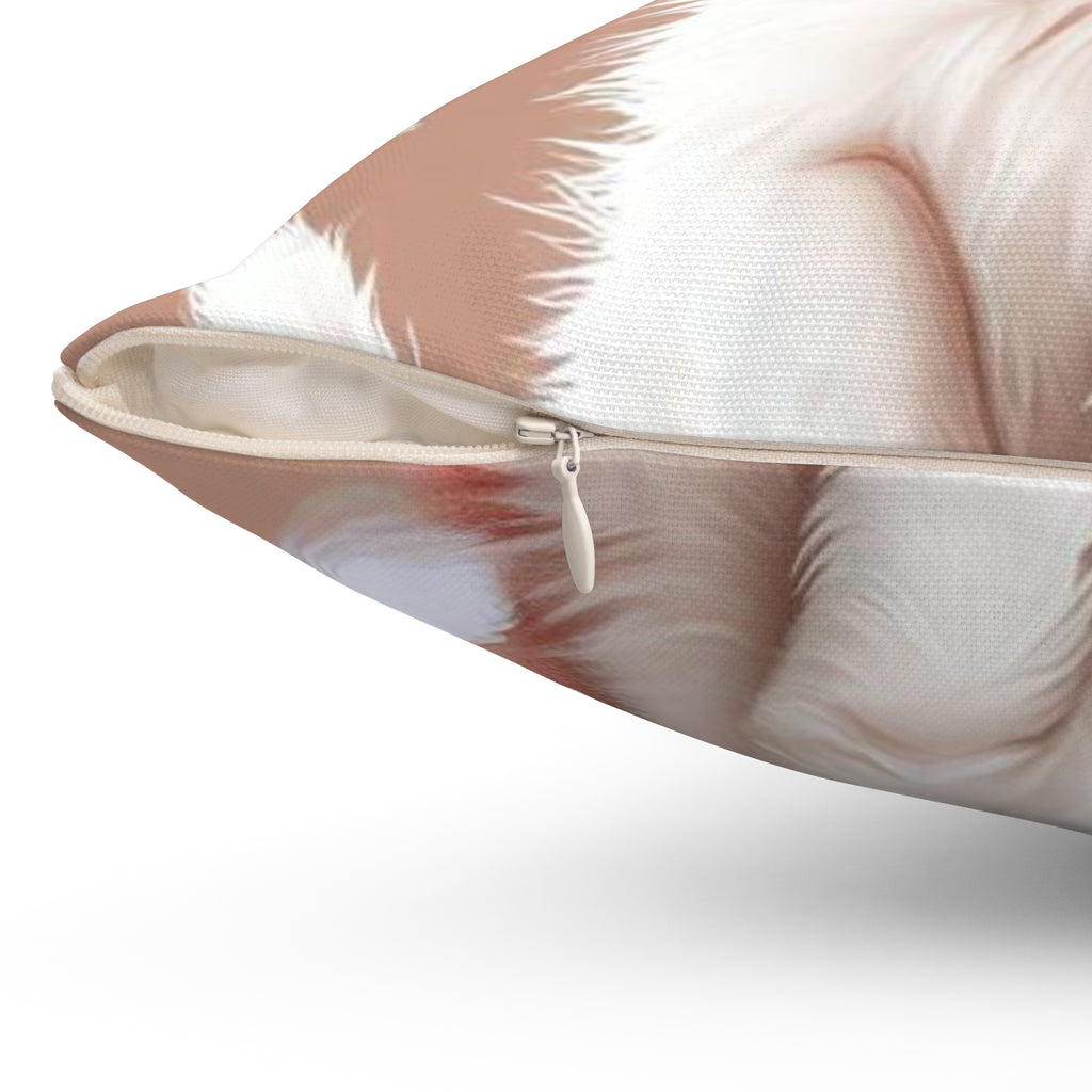 Christmas Kitten Throw Pillow — Cute Cat in Santa Hat Holiday Decor