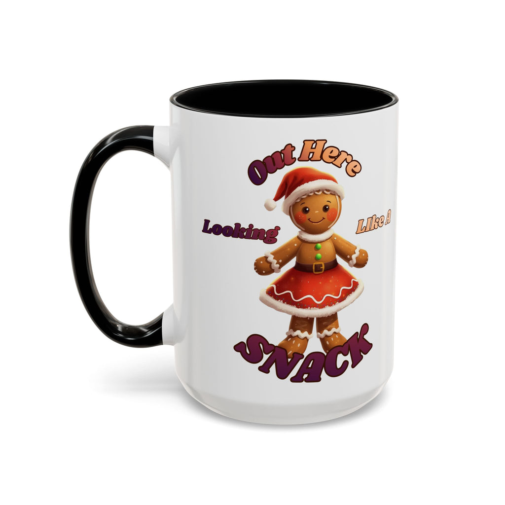 Festive Gingerbread Holiday Gift (11/15 oz) - 'Out Here Looking Like A Snack' Coffee Mug