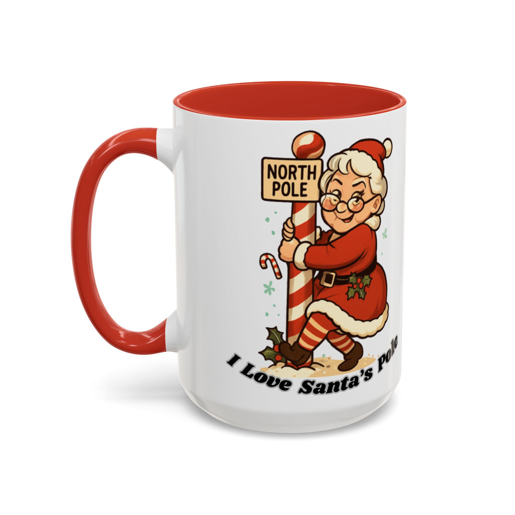 Festive Mrs. Claus Holiday Gift (11/15 oz) - 'I Love Santa's Pole' Coffee Mug