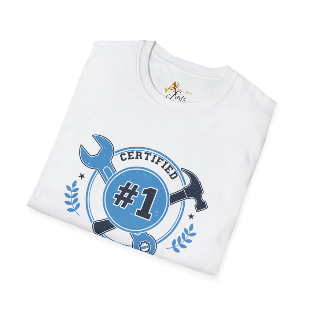 Certified #1 Dad T-Shirt — "Here's to the Best Dad Ever!" Personalized Family Message